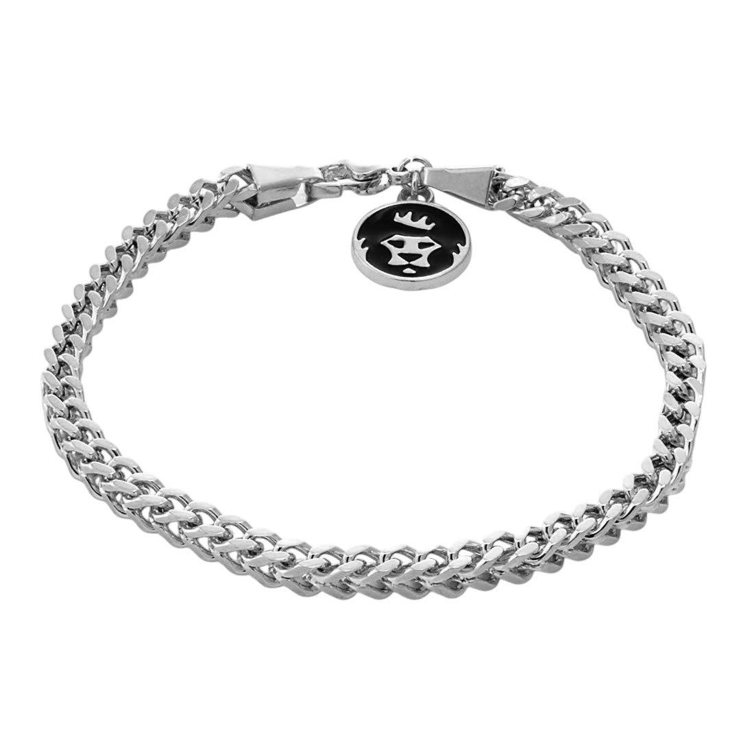 King Ice 5mm Franco Bracelet - White Gold - WHITE GOLD